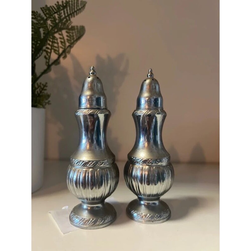 Antique Silver Plated Salt & Pepper Shakers